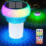 Solar Pool Chlorine Floater, Floating Colorful Induction Lights Chlorine Dispens