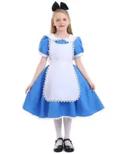 Blue Alice in Wonderland Girls Costume