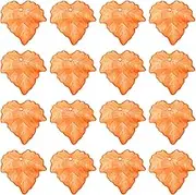uxcell 0.9"/23mm Leaf Pendants, 100 Pack Resin Tree Leaf Beads Bulk Leaves Charm for Jewelry Making Bracelet Necklace Earring Keychain Style 1, Orange