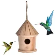 Wooden Bird House Feeder DIY Bird Nest Outdoor Hanging Birds Houses Home Decor