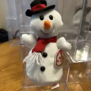 Ty Beanie “Snowball” Snowman PVC Mint W/tags In Guard Never Toyed With