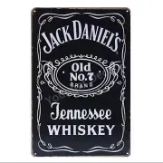 Jack Daniel's Tennessee Whiskey Tin Sign Old No#7 Whiskey Bottle Mancave Art New