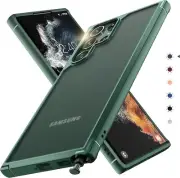 Samsung Galaxy S22 Ultra Case Clear Hard Back Shockproof Protective Cover Green