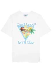 Casablanca Afro Curbism Printed Cotton T-shirt - White L