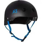 S-One Helmet Lifer M Black Matte/Cyan Straps