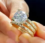 IGI Certified 14k Solid Yellow Gold Round Diamond Engagement Ring 4.00ct G VS2