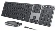 Wireless Bluetooth Keyboard and Mouse Combo (USB + Dual BT), Multi-Device Rec...