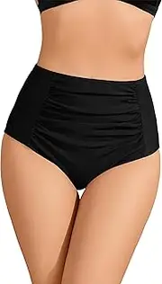 [Aokivvy] Women's High Waisted Bikini Bottom Full Coverage Tummy Control Bathing Suit Swim Bottom Tankini Swimsuit Bottom
