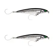 2x Rapala 14cm Saltwater X Rap Long Cast Shallow Minnow Fish Lures -Chrome Mack
