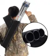 Archery Arrow Quiver Holder 3 Tube Back Waist Shoulder Strap Bag Pouch Hunting