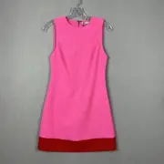 Alice + Olivia Coley Dress Womens Sz 0 Pink Red Sleeveless Mini Shift A-Line NWT