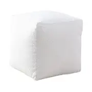 Cadence & Co. Blake Boucle Pouffe Cover Ivory 50x50x50cm