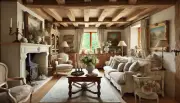 Lucky Find! French Provence only 4 drapes in OOP "Environs" Amber Silky Rayon