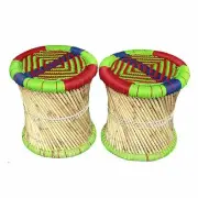 Jaipur Art Handmade Eco-Friendly Stool Made By Bamboo Stick Multicolor Rope set2