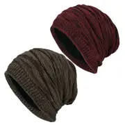 Ozoffer Winter Beanie Warm Unisex Women Men Hat Slouch Baggy Hat Ski Knitted Thick Cap