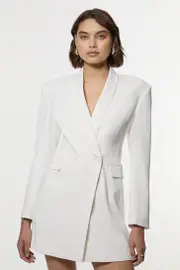 Tall Polished Tailored Double Breasted Sinch Detail Blazer Mini Dress