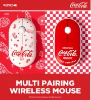 Coca-Cola Noiseless / Wireless Bluetooth Computer Mouse Multi Pairing