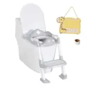 Potty Training Seat with Step Stool Ladder, Potty Toilet Toddler Seat Gray2.0