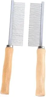 BESPORTBLE Stainless Steel Pin Dog Comb Pet Grooming Tool Wooden Handle Hair Removal Comb Pet Dog Accessory