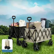 Lambu Folding Wagon Cart 240L Garden Outdoor Camping Shopping Trolley Wheels