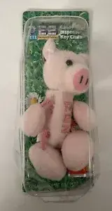 Plush Pink Pig PEZ Petz Dispenser Collectible Keychain Barnyard Babies 2005 NIB
