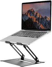 PHOCAR Laptop Riser Adjustable Laptop Stand Foldable Aluminum Portable Computer Stand Laptop Holder Compatible for MacBook,HP, Lenovo,Surface,Dell, ASUS, Laptops up to 17 Inch