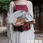 扇子 折扇竹扇子男女日式隨身折疊扇復古風漢服舞蹈扇 【麥田印象】