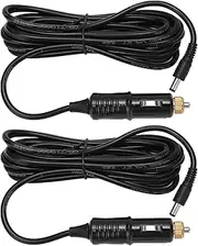 Zohisin 2 Pcs DC 12V Car Power Supply Cable with Cigarette Lighter Cord Male Plug for Auto Made of Rubber and Copper Wear Resistant High Toughness and Durable 3 5m Long with 15A
