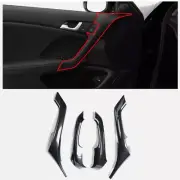 For Acura TSX 2009-2014 RHD Carbon Fiber Interior Door Armrest Panel Cover 4pc