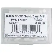 SE500P Sakura Eraser Refill for SumoGrip Electric Eraser, White, 6 Boxes of 60