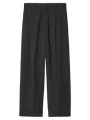 COS | Relaxed Twill Wide-Leg Pants in Black | The UNDONE