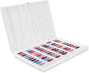 AONOLOVO Nail Display Book C10 Nail Color Swatch Book, 120 Colour Nail Polish Sample Display Book with Transparent Nail Tips Nail Salon Home Use, No Glue Required, White