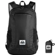 Small Backpack 18L Lightweight Packable Backpack for Travel, Airplane Black