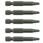 SQUARE BIT DRIVER: 2 inch - #2 Robertson (R2) - Quick-Change Shank (5 Bit Pack)