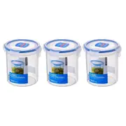 3x Locknlock 700ml Airtight Classic Round Food Container Storage Organiser Tall