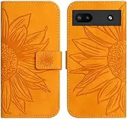 Cover Compatible with Google Pixel 6a 5G,Compatible with Google Pixel 6a 5G Flip Stand Card Slot Magnetic Closure Phone Case Yellow