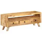 TV Unit Stand Solid Mango Wood Entertainment Center Display Cabinet Furniture