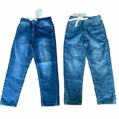 Anko BOYS Adjustable Waist Dark & Mid Wash Demin JEANS Size 6 BNWT