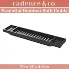 Cadence & Co Essential Bamboo Bathub Caddy Extendable Tray Black 70X15X4.5Cm