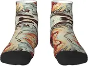 [EdWal] Marble Mixed Brown print Men's Moisture Control Crew Socks Socks For Men and Women Gifts For Golf, Hunting, Camping