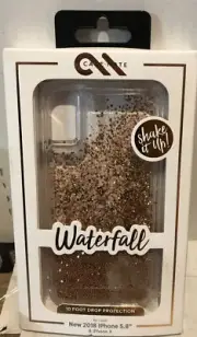 Case-Mate iPhone X Waterfall Gold Case 10 foot drop protection,New ‼️