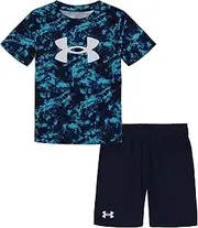[Under Armour] boys Short Sleeve Tee and Short Set, Lightweight and Breathable