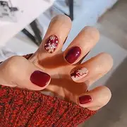 24Pcs Christmas Fake Nails Full Cover Xmas Nails Snowflake Star Nail Art Tips for Women Holiday Fingernail Decors