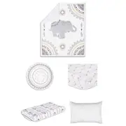 5pc The Peanutshell Boho Baby Bed Quilt Sheet/Change Pad Cover/Pillowcase Set