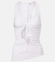 [Christopher Esber] Christopher Esber Salacia cutout ruched tank top AU 10 white