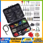 187pcs Fishing Accessories Kit, Jig Hooks, Fishing Swivels Snaps with Tackle Box