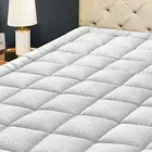 California King Mattress Pad Quilted Fitted Mattress Protector Cooling Pillow To