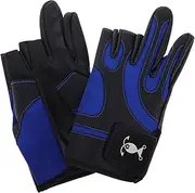Totority 1 Pair Luminous Fishing Gloves with Touch Fastener Strap Non Slip Grip for Outdoor Night Fishing Hand Safety Gear for Men and Women