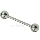 14G 3/4" 316L Surgical Steel Tongue Ring & Nipple Ring Barbell with 5mm Ball
