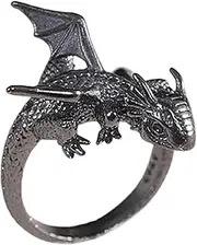 [Generic] Dragon Rings Dragon Ring Adjustable Men's Vintage Dragon Ring Adjustable Cool Gothic Hippie Rings Fashion Silver Plated Open Punk Rings for Men and Women, Siehe Beschreibung, Metal, See description